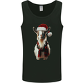 Christmas Goat Wearing  an Xmas Hat Mens Vest Tank Top Black
