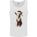 Christmas Goat Wearing  an Xmas Hat Mens Vest Tank Top White
