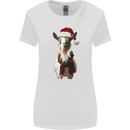 Christmas Goat Wearing  an Xmas Hat Womens Wider Cut T-Shirt White