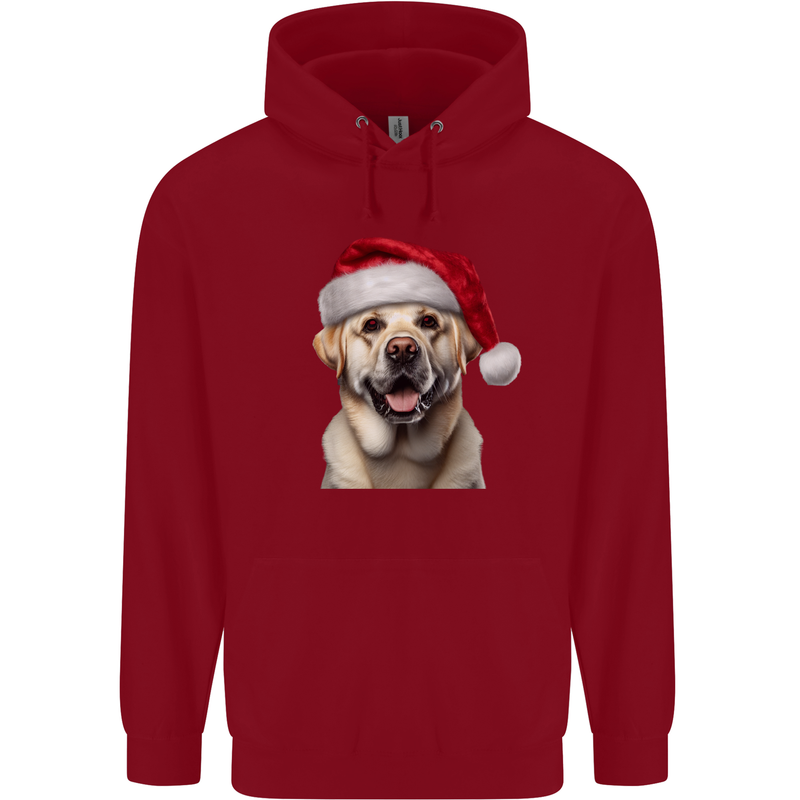 Christmas Golden Labrador Dog Xmas Hat Childrens Kids Hoodie Red