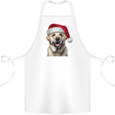 Christmas Golden Labrador Dog Xmas Hat Cotton Apron 100% Organic White