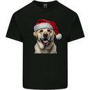 Christmas Golden Labrador Dog Xmas Hat Kids T-Shirt Childrens Black