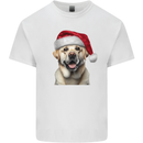 Christmas Golden Labrador Dog Xmas Hat Kids T-Shirt Childrens White