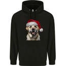 Christmas Golden Labrador Dog Xmas Hat Mens 80% Cotton Hoodie Black
