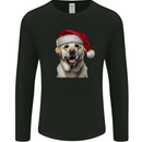 Christmas Golden Labrador Dog Xmas Hat Mens Long Sleeve T-Shirt Black