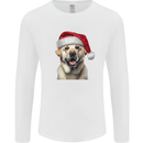 Christmas Golden Labrador Dog Xmas Hat Mens Long Sleeve T-Shirt White