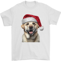 Christmas Golden Labrador Dog Xmas Hat Mens T-Shirt 100% Cotton White