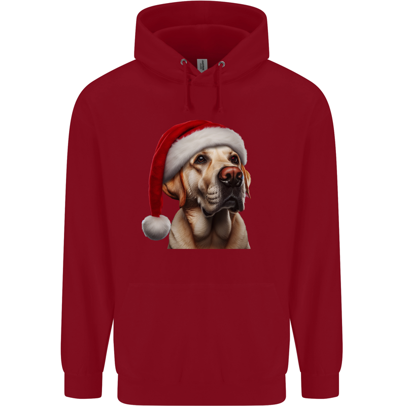 Christmas Golden Labrador Xmas Hat Dog Childrens Kids Hoodie Red