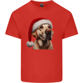 Christmas Golden Labrador Xmas Hat Dog Mens Cotton T-Shirt Tee Top Red