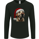 Christmas Golden Labrador Xmas Hat Dog Mens Long Sleeve T-Shirt Black