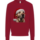 Christmas Golden Labrador Xmas Hat Dog Mens Sweatshirt Jumper Red