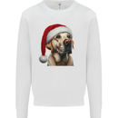 Christmas Golden Labrador Xmas Hat Dog Mens Sweatshirt Jumper White