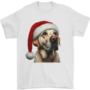 Christmas Golden Labrador Xmas Hat Dog Mens T-Shirt 100% Cotton White