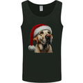 Christmas Golden Labrador Xmas Hat Dog Mens Vest Tank Top Black