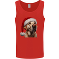 Christmas Golden Labrador Xmas Hat Dog Mens Vest Tank Top Red