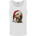 Christmas Golden Labrador Xmas Hat Dog Mens Vest Tank Top White