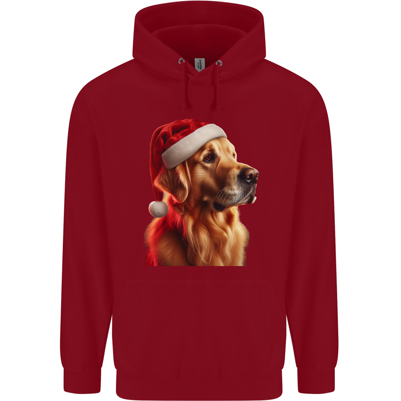 Christmas Golden Retriever Dog Xmas Childrens Kids Hoodie Red