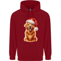 Christmas Golden Retriever Dog Xmas Hat Childrens Kids Hoodie Red