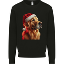 Christmas Golden Retriever Dog Xmas Kids Sweatshirt Jumper Black
