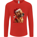 Christmas Golden Retriever Dog Xmas Mens Long Sleeve T-Shirt Red
