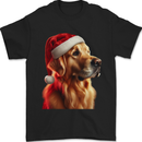 Christmas Golden Retriever Dog Xmas Mens T-Shirt 100% Cotton Black