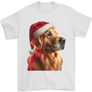 Christmas Golden Retriever Dog Xmas Mens T-Shirt 100% Cotton White
