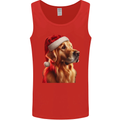 Christmas Golden Retriever Dog Xmas Mens Vest Tank Top Red