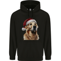 Christmas Golden Retriever Tartan Xmas Hat Dog Childrens Kids Hoodie Black