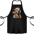 Christmas Golden Retriever Tartan Xmas Hat Dog Cotton Apron 100% Organic Black