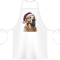 Christmas Golden Retriever Tartan Xmas Hat Dog Cotton Apron 100% Organic White