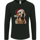 Christmas Golden Retriever Tartan Xmas Hat Dog Mens Long Sleeve T-Shirt Black