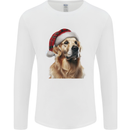 Christmas Golden Retriever Tartan Xmas Hat Dog Mens Long Sleeve T-Shirt White