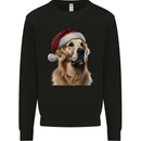 Christmas Golden Retriever Tartan Xmas Hat Dog Mens Sweatshirt Jumper Black
