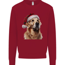 Christmas Golden Retriever Tartan Xmas Hat Dog Mens Sweatshirt Jumper Red