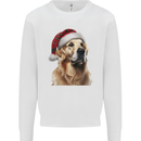Christmas Golden Retriever Tartan Xmas Hat Dog Mens Sweatshirt Jumper White