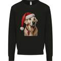 Christmas Golden Retriever Xmas Hat Dog Kids Sweatshirt Jumper Black