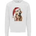 Christmas Golden Retriever Xmas Hat Dog Kids Sweatshirt Jumper White