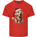 Christmas Golden Retriever Xmas Hat Dog Kids T-Shirt Childrens Red
