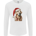 Christmas Golden Retriever Xmas Hat Dog Mens Long Sleeve T-Shirt White