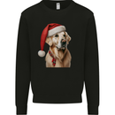 Christmas Golden Retriever Xmas Hat Dog Mens Sweatshirt Jumper Black