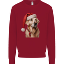 Christmas Golden Retriever Xmas Hat Dog Mens Sweatshirt Jumper Red