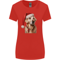 Christmas Golden Retriever Xmas Hat Dog Womens Wider Cut T-Shirt Red