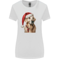 Christmas Golden Retriever Xmas Hat Dog Womens Wider Cut T-Shirt White