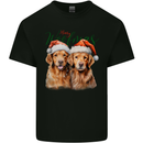 Christmas Golden Retrievers Dogs Xmas Kids T-Shirt Childrens Black