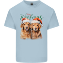 Christmas Golden Retrievers Dogs Xmas Kids T-Shirt Childrens Light Blue