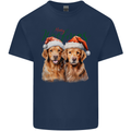 Christmas Golden Retrievers Dogs Xmas Kids T-Shirt Childrens Navy Blue