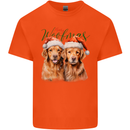 Christmas Golden Retrievers Dogs Xmas Kids T-Shirt Childrens Orange