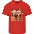 Christmas Golden Retrievers Dogs Xmas Kids T-Shirt Childrens Red