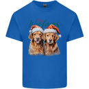 Christmas Golden Retrievers Dogs Xmas Kids T-Shirt Childrens Royal Blue