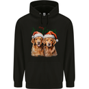 Christmas Golden Retrievers Dogs Xmas Mens 80% Cotton Hoodie Black